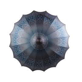Boutique Patterned Pagoda with Scalloped edge Charcoal