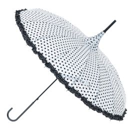Boutique Classic Frills with Sparkle White/Black Polka Stick